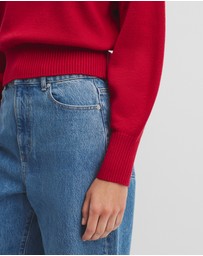 Country Road - Organically Grown Cotton Blend Crop Crew Neck Knit