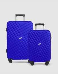 JETT BLACK - Royal Blue Maze Short Stay Luggage Set