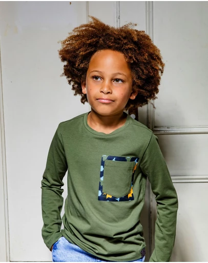 B.Nosy - Long Sleeve Tee With Pocket - Kids-Teens