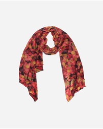 Ozwear Connection Uggs - 100% Australian Wool Print Scarf Saffron Leaves Floral
