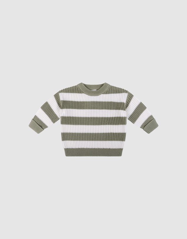 Kynd Baby - Knit Stripe Jumper in Olive Stripe