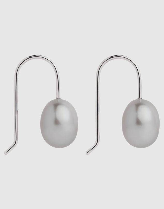 Najo - Isla Silver Pearl (Grey) Earring