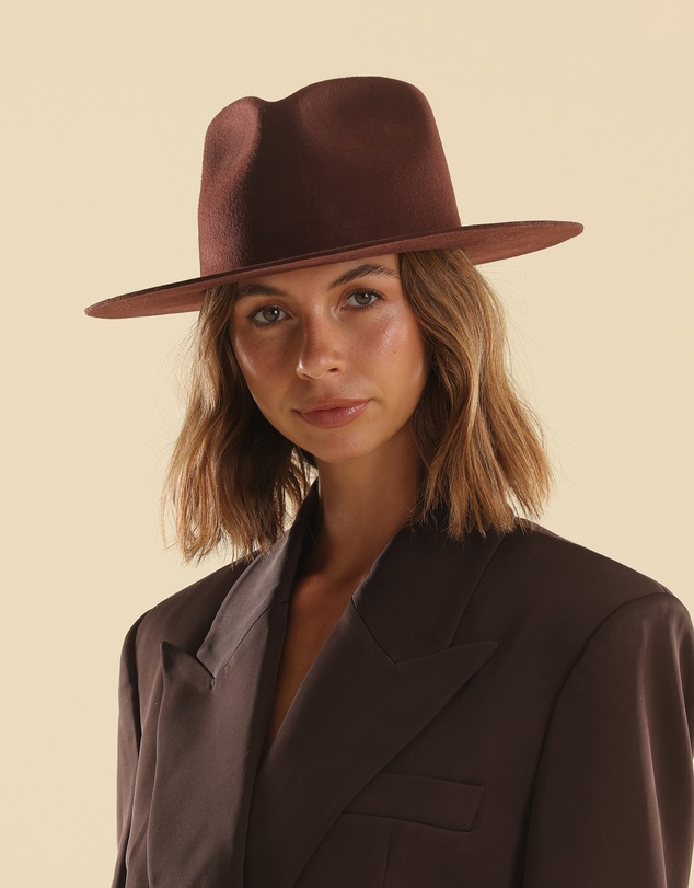 Morgan & Taylor - Amelia Wool Fedora in Brown