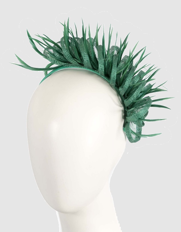 Max Alexander - Green Sinamay Fascinator Headband