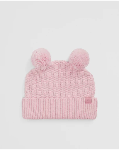 Country Road - Organically Grown Cotton Cord Pom Pom Knit Beanie
