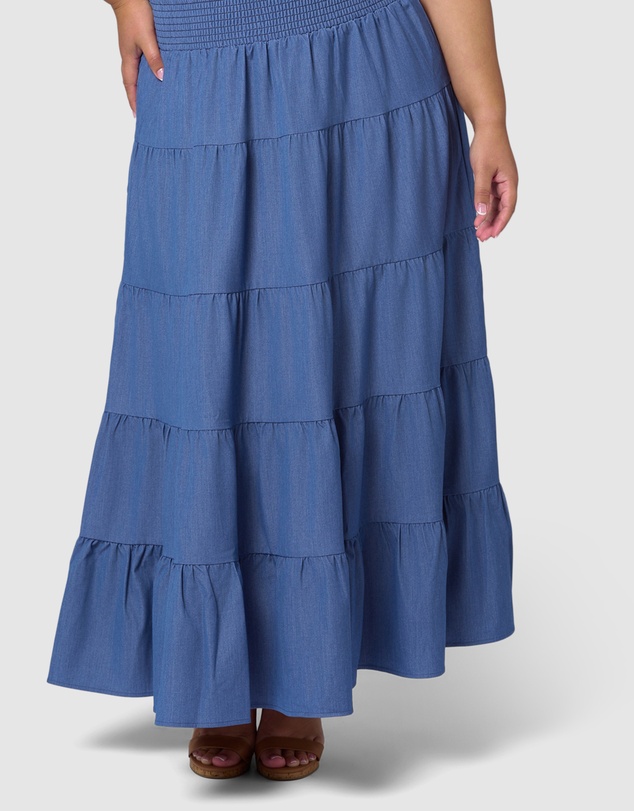 Indigo Tonic - Alice Luxe Chambray Maxi Skirt