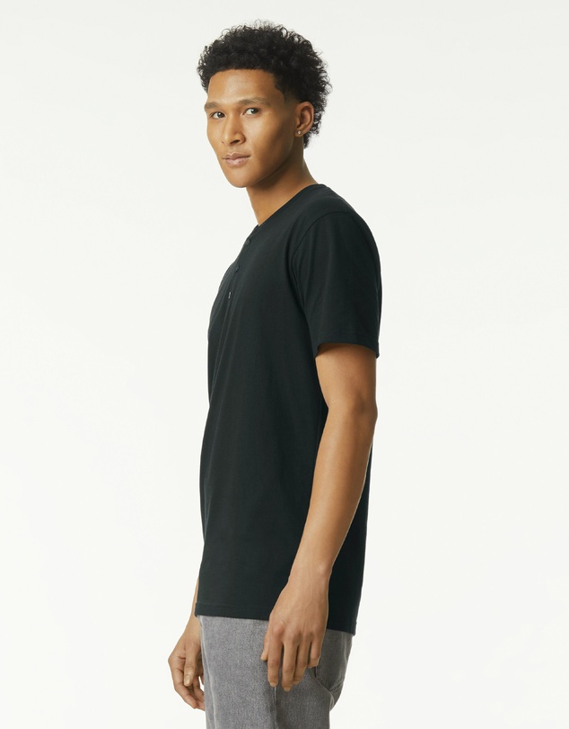 American Apparel - Unisex Henley Short Sleeve CVC T-Shirt