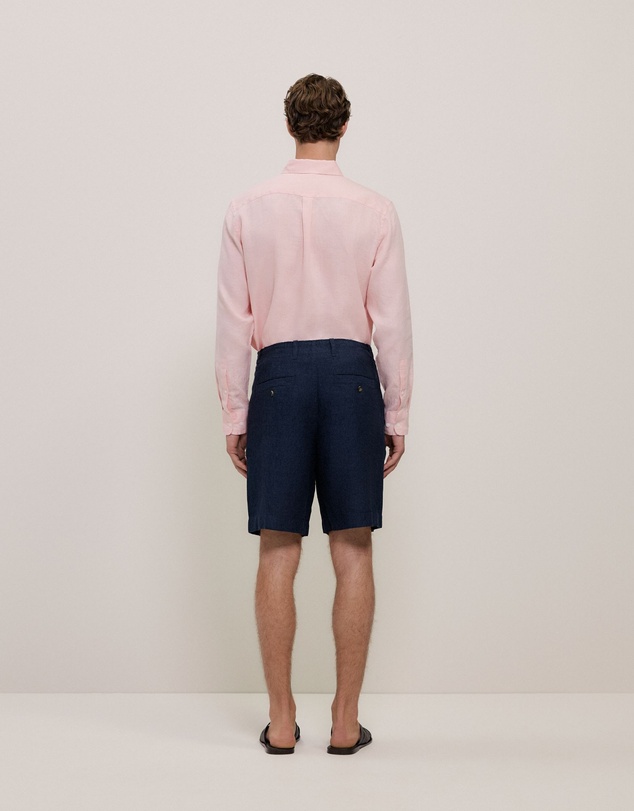 Trenery - Yarn Dyed Linen Relaxed Short in Navy
