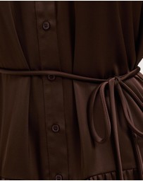 The Fated - Bryne Mini Satin Shirt Dress