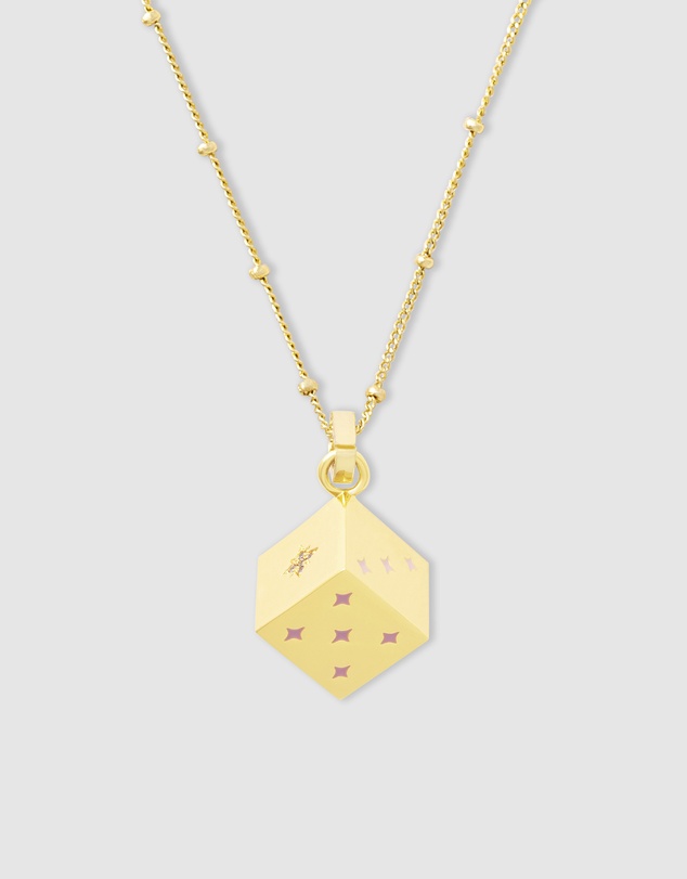 Wanderlust + Co - Dice Gold Necklace