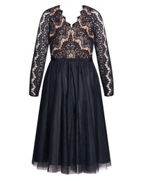 City Chic - Plus sizeRare Beauty Midi Dress - navy