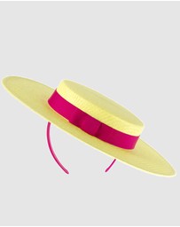 Max Alexander - Yellow and Fuchsia Boater Hat