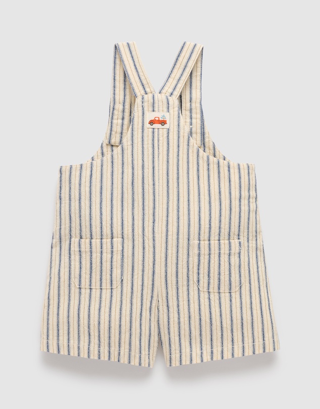 Purebaby - Relaxed Striped Overalls-Kids-Babies