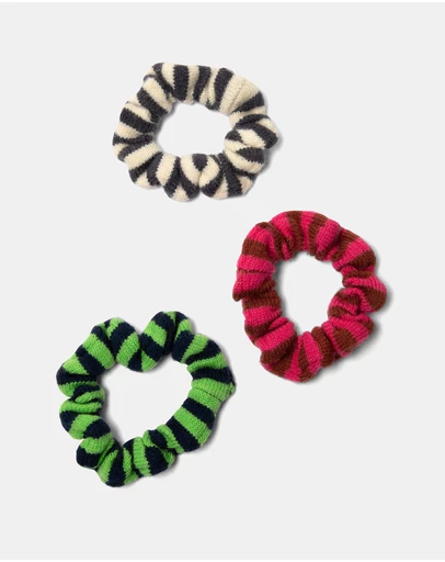 Damson Madder - Stripe Knitted Scrunchies