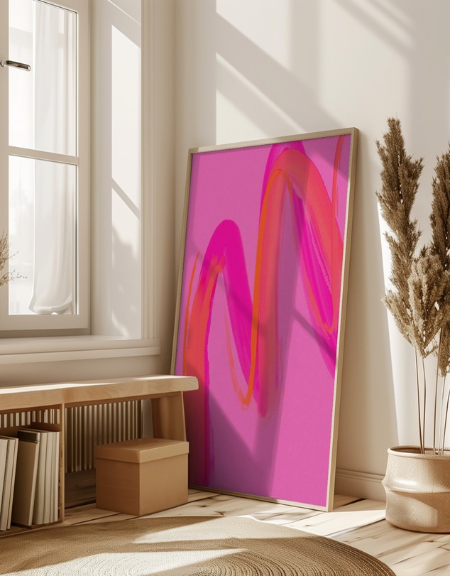 Olive et Oriel - Pinkwave No 7 by Treechild Art Print