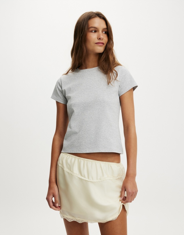 Cotton On - Estelle Satin Lace Slip Mini Skirt