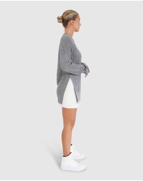Belle & Bloom - At Last Cable Knit Jumper with Slit