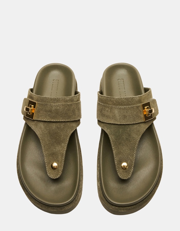 Steve Madden - Thona Olive Suede Sandals