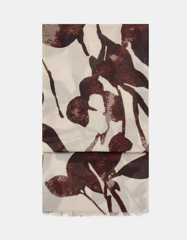 M.N.G - Printed Scarf with Frayed Finishes