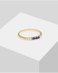 Elli Jewelry - Ring Classic Zirconia Sapphire Synthetic in 925 Sterling Silver Gold Plated