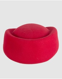 Max Alexander - Felt Red Pillbox Hat