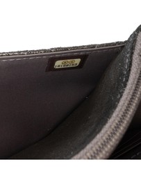 Pre-Loved by Azura Reborn - Pre-Loved Quilted Iridescent Lambskin Tartan Button Wallet On Chain