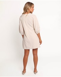 Petal & Pup - Sidney Mini Dress - Tan Stripe