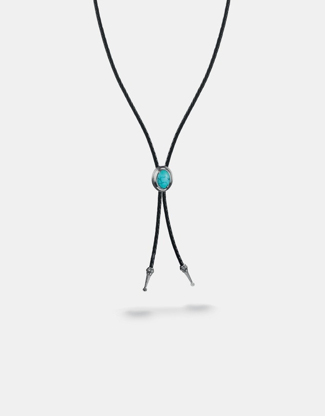 THOMAS SABO - THOMAS SABO Leather Necklace with Turquoise Stone
