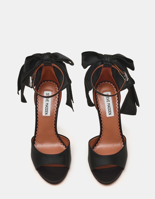 Steve Madden - Bougie Black Satin Heels
