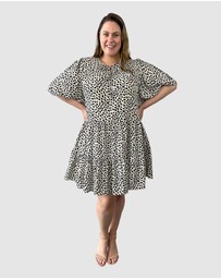 Love Your Wardrobe - Ocelot Spot Tiered Dress