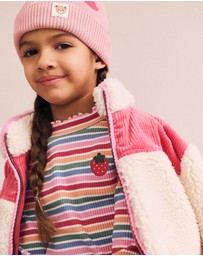 Huxbaby - Sherpa Cord Patches Jacket - Babies-Kids