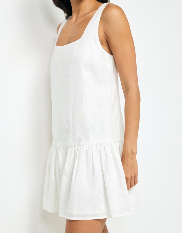 AERE - Madilyn Drop Waist Linen Mini Dress