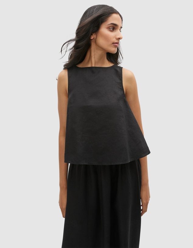Seed Heritage - Linen Boat Neck Shell Top