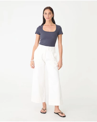 Forcast - Devon Scoop Neck Rib Tee