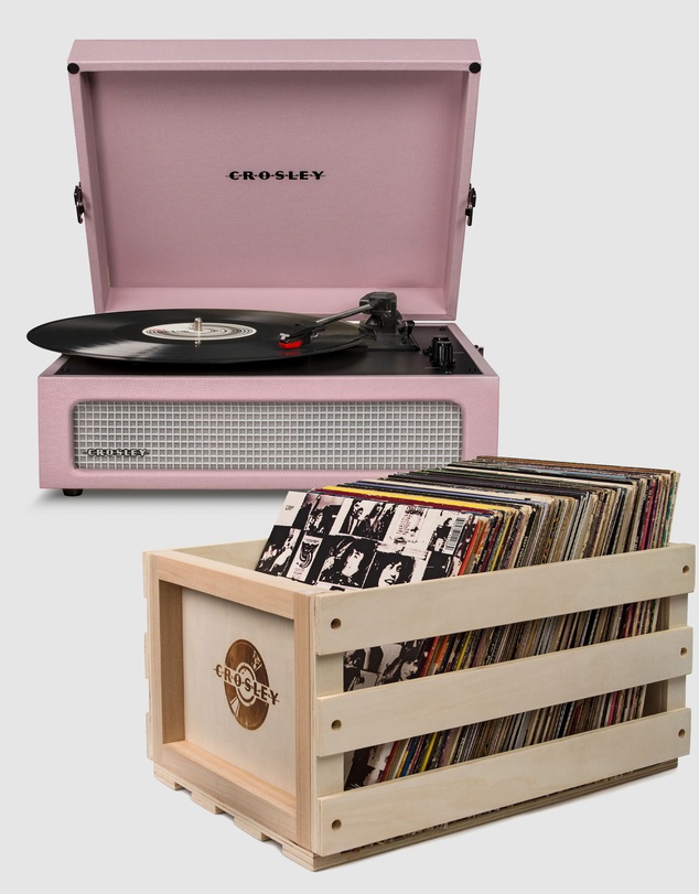 Crosley - Crosley Voyager Amethyst - Bluetooth Portable Turntable  & Record Storage Crate