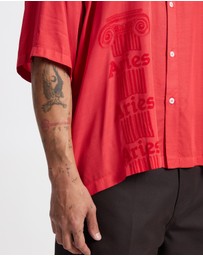 Aries - Ancient Column Satin Viscose Hawaiian Shirt