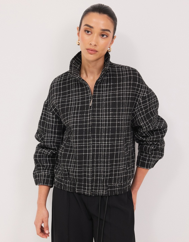 Calli - Nadia Tweed Bomber Jacket
