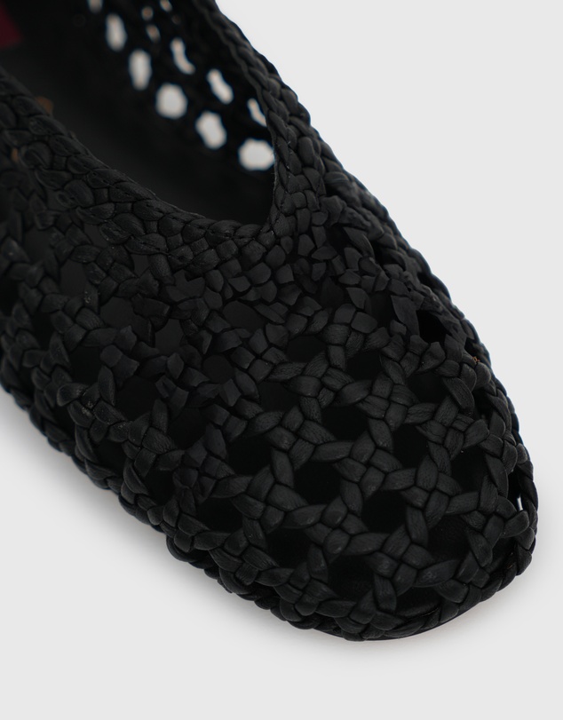 Betts - Izzy Leather Woven Ballet Flats