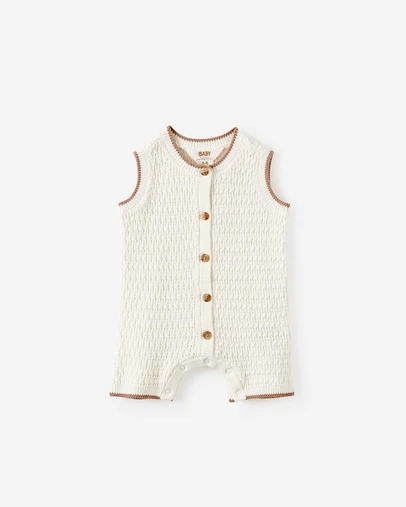 Cotton On Kids - Baby Organic Knit Sleeveless Playsuit