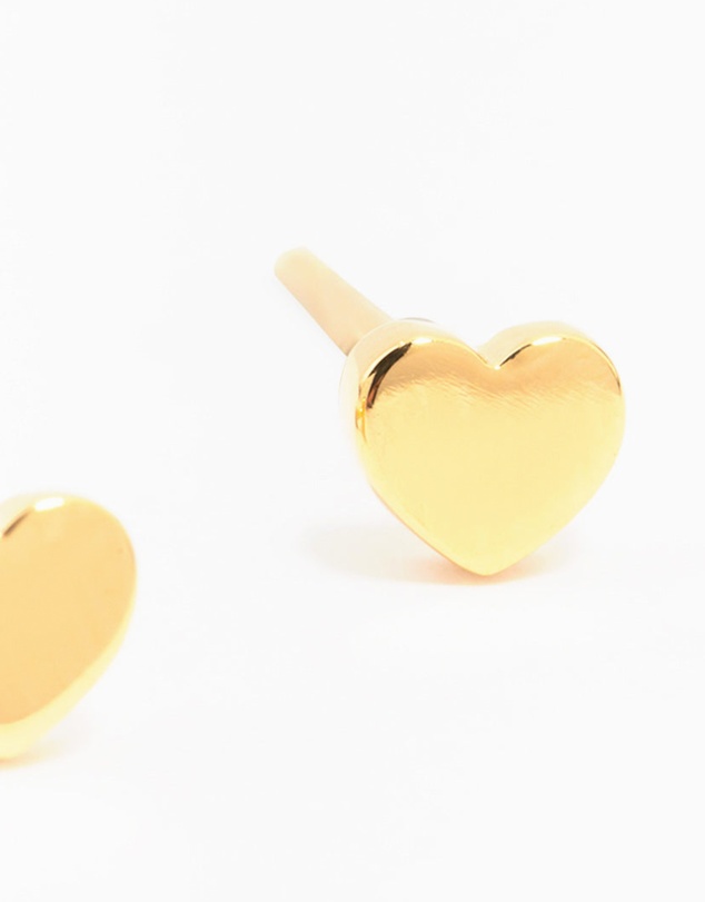 Lovisa - Gold Plated Sterling Silver Heart Stud Earrings