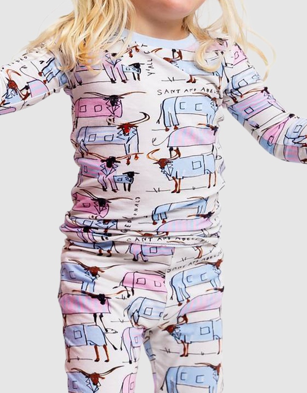 Sant And Abel - Kids Drawbertson Longhorns Long PJ Set