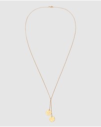Elli Jewelry - Necklace Y-Chain Platelet Pendant Textured in 925 Sterling Silver Gold Plated