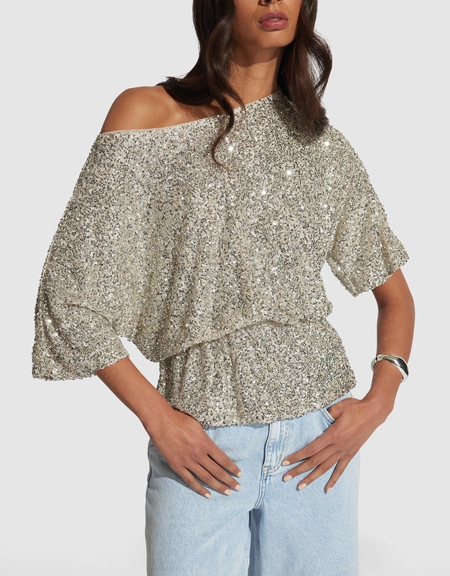 Decjuba - Danika Sequin Off Shoulder Top