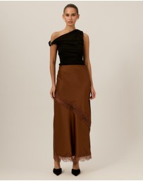 Tussah - Juliette Satin Lace Insert Maxi Skirt