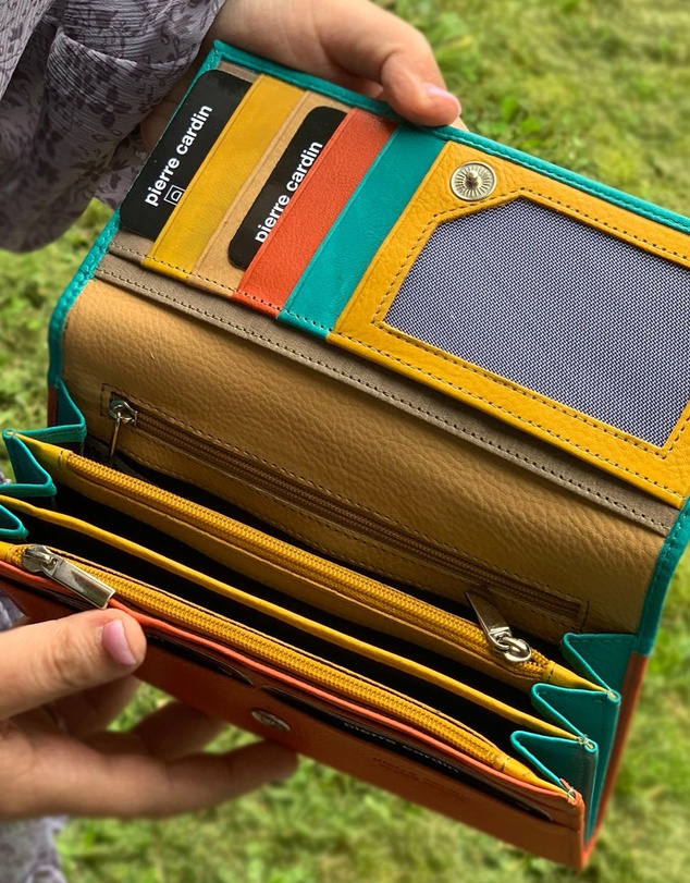 Pierre Cardin - Pierre Cardin Multi Colour Leather Ladies Wallet