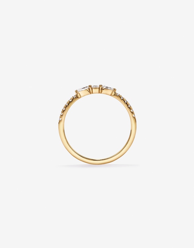 Michael Hill - 0.23TW Pear and Round Brilliant Diamond Wedding Ring in 14kt Yellow Gold