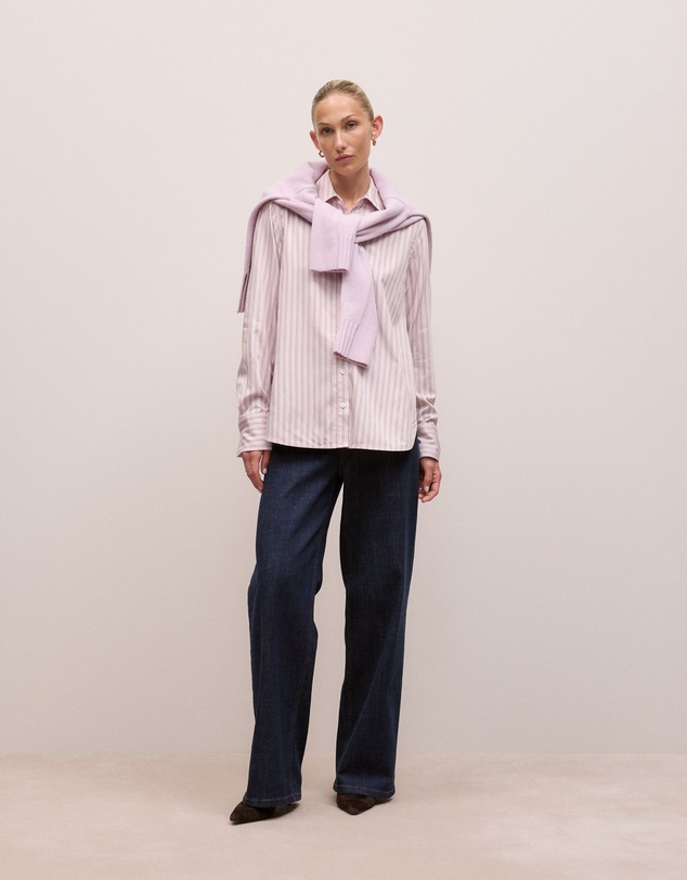 Trenery - Double Stripe Long Sleeve Shirt in Lilac