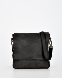 Cobb & Co - Bracewell Washed Leather Flap Over Crossbody