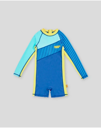 Goldie + Ace - Stripe Panel Shortleg Swimsuit - Babies-Kids