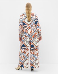 City Chic - Surface Wide Leg Print Pant